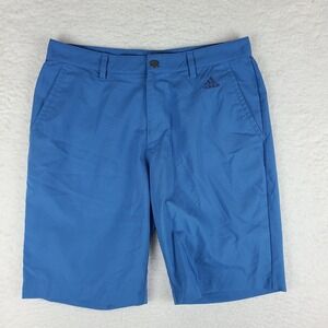 Adidas Shorts Mens 32 Blue Solid 10" Inseam Casual‎ Chino Performance Golf